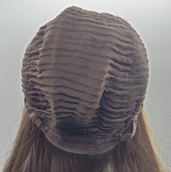 Uniwigs Ramona Long Dark Brown & Chunky Blonde Highlights w/ Bangs Synthetic Wig - Picture 9 of 9